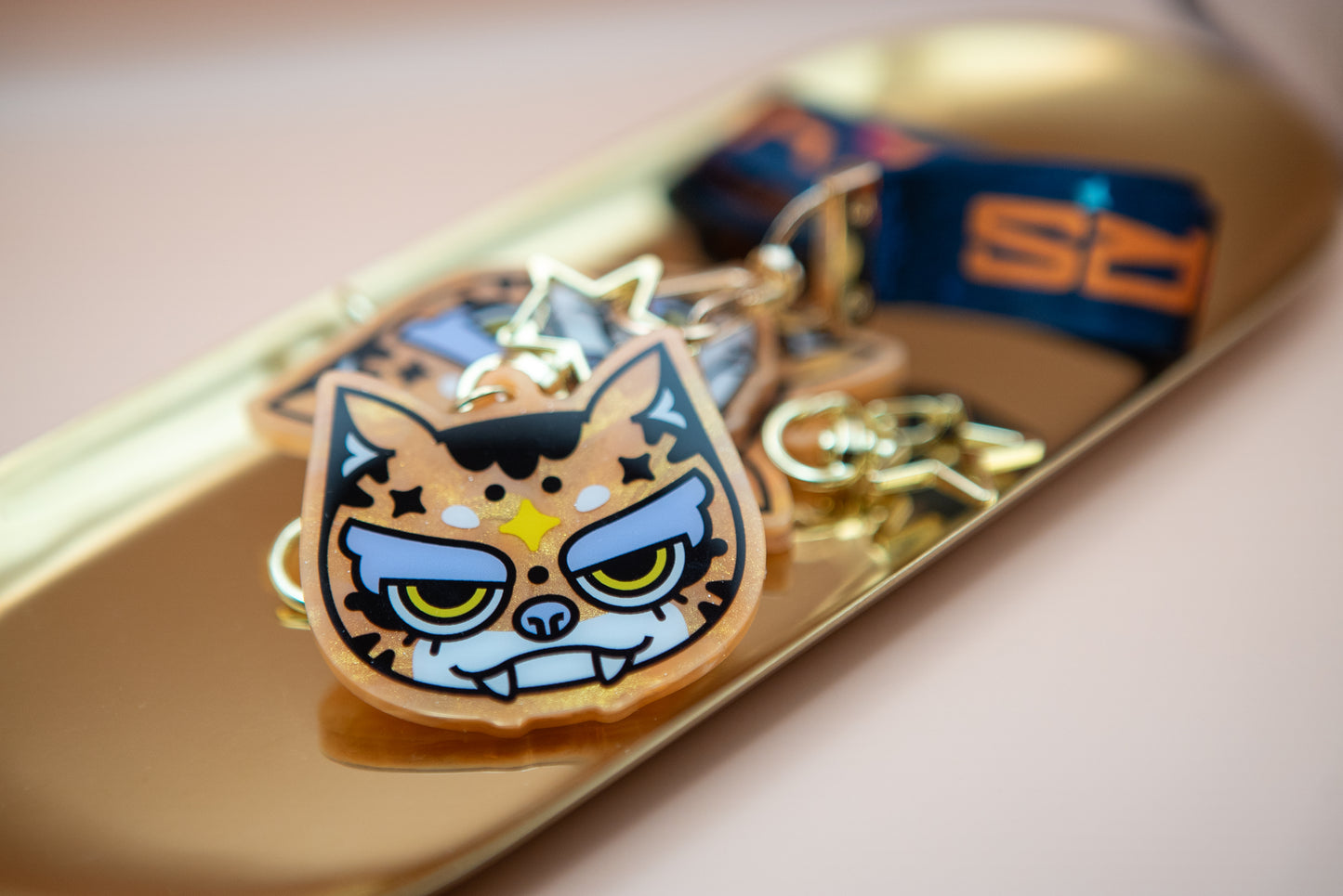 Cosmic Tiger Pearl Acrylic Keychain