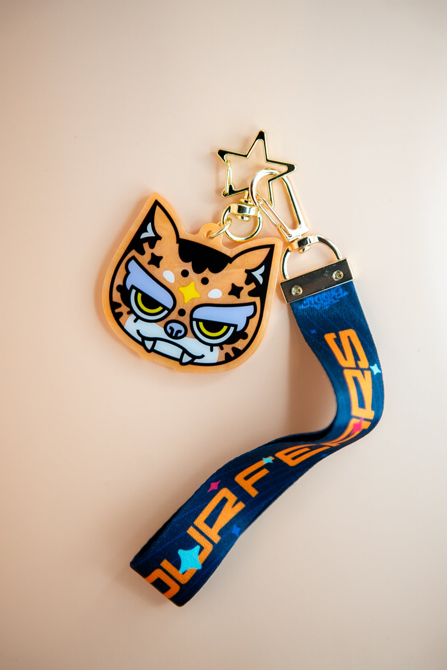 Cosmic Tiger Pearl Acrylic Keychain