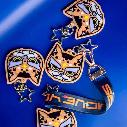 Cosmic Tiger Pearl Acrylic Keychain